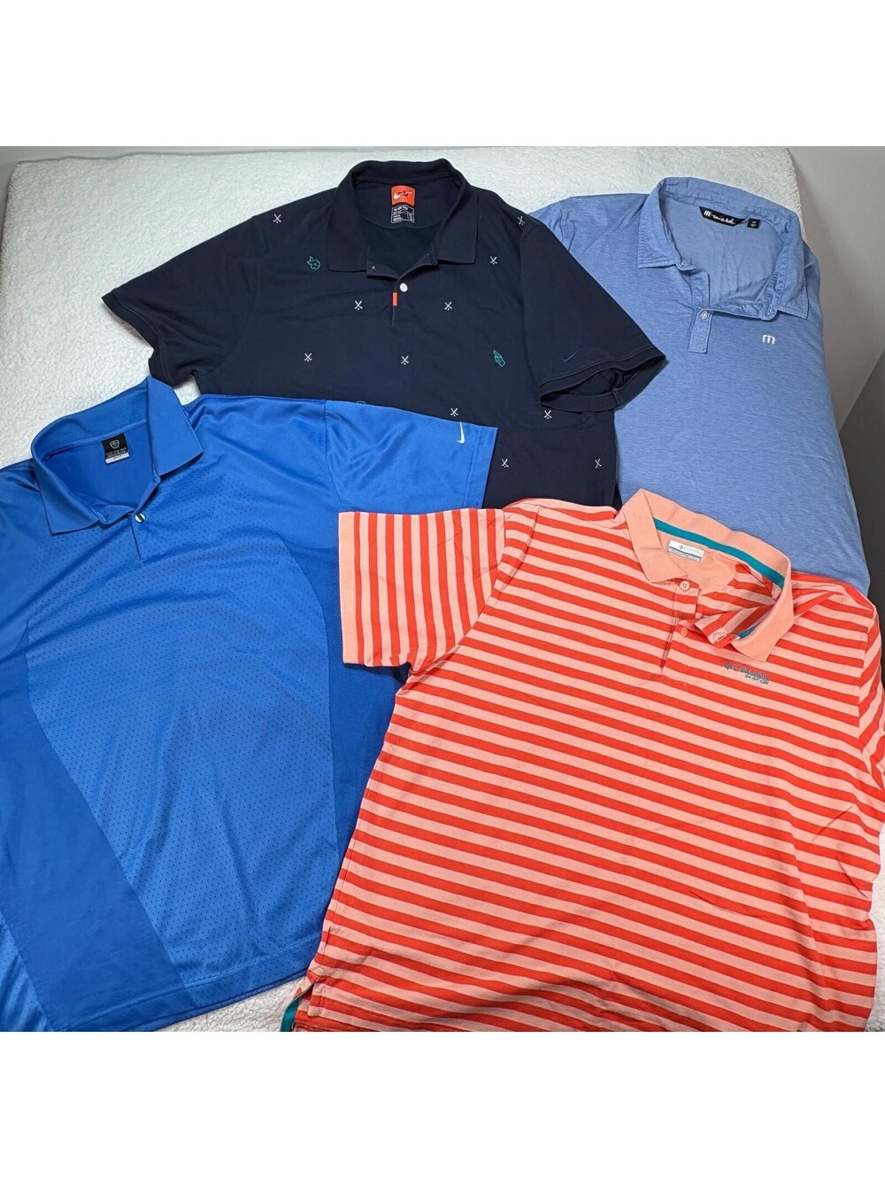 Columbia Travis Mathew Nike Dri-Fit Men's 2XL Golf Polo Shirts Lot of 4